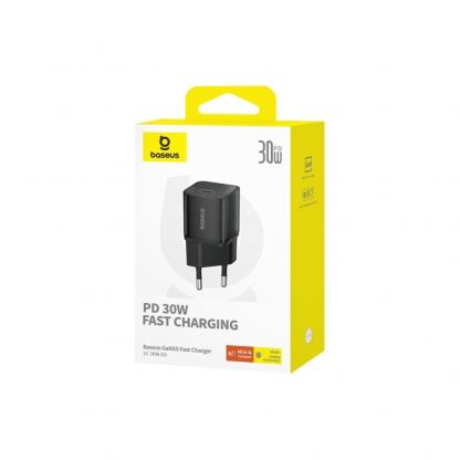 Baseus GaN5S USB-C PD Fast Wall Charger 30W (P10162504113-00) - захранване за ел. мрежа с USB-C изход с технология за бързо зареждане (черен) 7