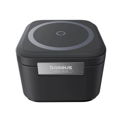 Baseus 2in1 MagPro Magnetic Charger with MagSafe 25W (P10264100123-00) - двойна поставка (пад) за безжично зареждане за iPhone с MagSafe и AirPods с вграден USB-C кабел (черен) 4