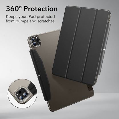ESR Ascend Trifold Case - полиуретанов калъф с поставка и отделение за Apple Pencil Pro за iPad Pro 11 (2024) (черен) 2
