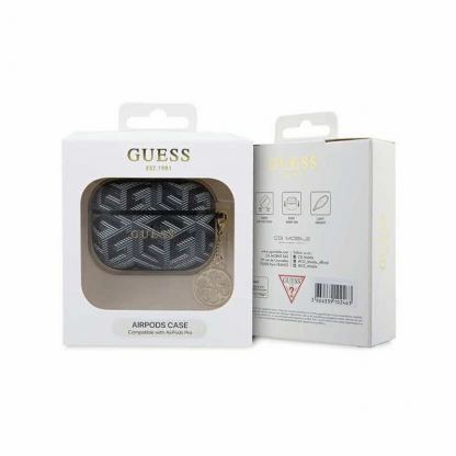 Guess AirPods Pro G Cube Charm PU Hard Case - кожен кейс с висулка за Apple AirPods Pro (черен) 3