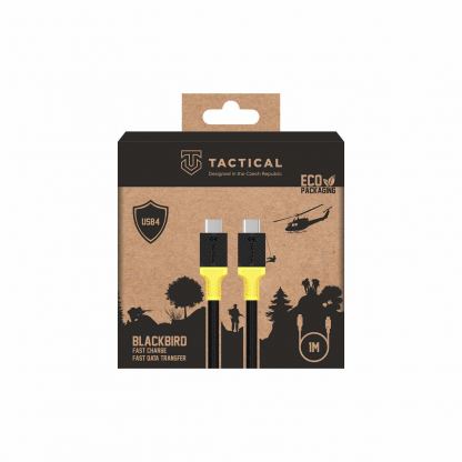 Tactical BlackBird USB4 USB-C to USB-C Cable 240W - здрав USB4 кабел с въжена оплетка за устройства с USB-C порт (100 см) (черен) 2
