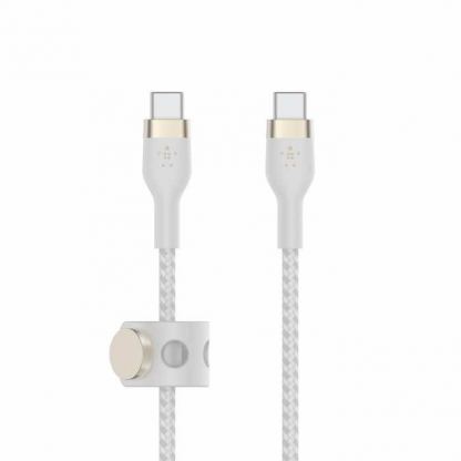 Belkin BoostCharge Pro Flex USB-C Cable - здрав USB-C към USB-C кабел с въжена оплетка за устройства с USB-C порт (300 см) (бял) 2