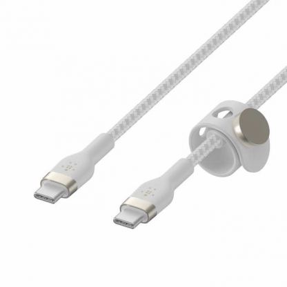 Belkin BoostCharge Pro Flex USB-C Cable - здрав USB-C към USB-C кабел с въжена оплетка за устройства с USB-C порт (300 см) (бял) 4