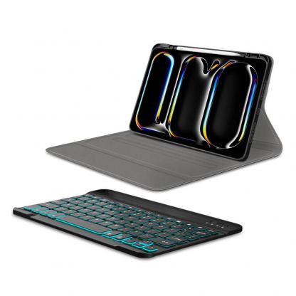 Techsuit CozyTab Case and Bluetooth Keyboard - кожен калъф и безжична блутут клавиатура за iPad Pro 13 (2024) (черен) 2