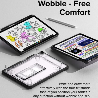 Ringke Fusion Sketch Case - удароустойчив хибриден кейс с поставка за iPad Air 11 (2024) (черен-прозрачен) 4