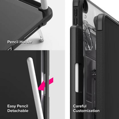 Ringke Fusion Sketch Case - удароустойчив хибриден кейс с поставка за iPad Air 11 (2024) (черен-прозрачен) 7