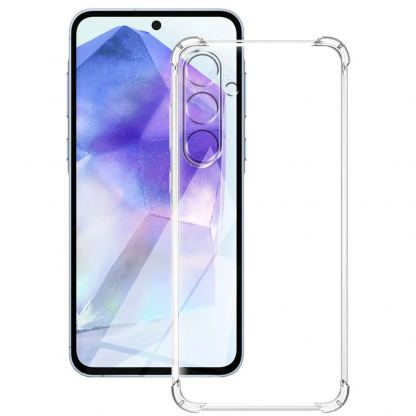 Techsuit Shockproof Clear Silicone Case - удароустойчив силиконов (TPU) калъф за Samsung Galaxy M55 (прозрачен)  4