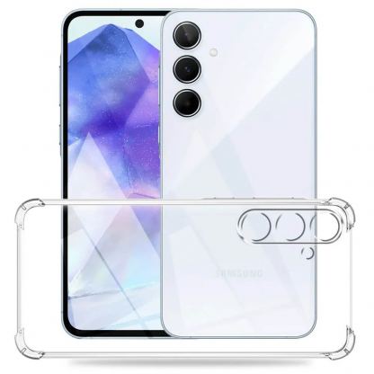 Techsuit Shockproof Clear Silicone Case - удароустойчив силиконов (TPU) калъф за Samsung Galaxy M55 (прозрачен)  5