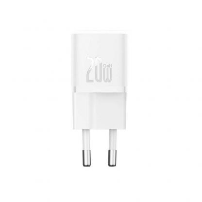 Baseus GaN 5 Mini Fast Wall Charger 20W (CCGN050102) - захранване за ел. мрежа с USB-C изход с технология за бързо зареждане (бял) 2