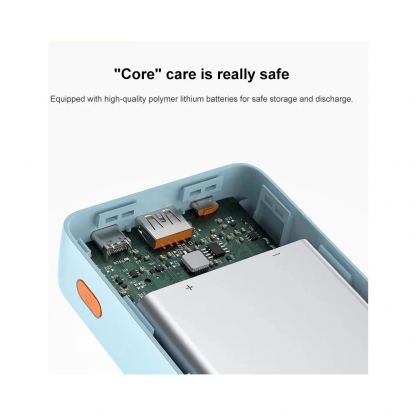 Baseus Airpow Fast Charging Power Bank 20W 20000 mAh (P10022804313-00) - външна батерия с 1xUSB-A и 1xUSB-C изходи с технология за бързо зареждане (син) 5