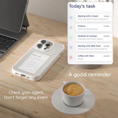 Techsuit SmartScreen NFC Hybrid Case - иновативен хибриден удароустойчив кейс с вграден дисплей за iPhone 15 Pro (черен) 10