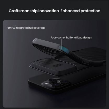 Nillkin CamShield Pro Hard Case - хибриден удароустойчив кейс за iPhone 16 Pro (черен) 7