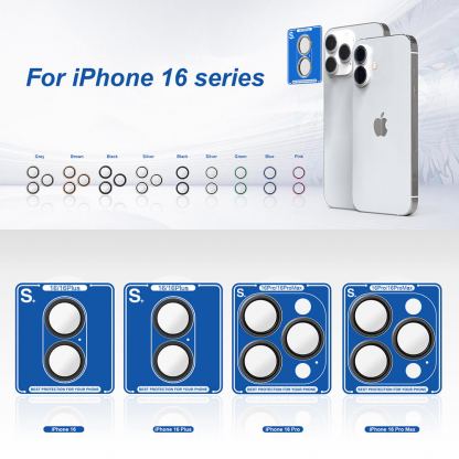 Lito S Plus Tempered Glass Camera Lens Protector - предпазни стъклени лещи за камерата на iPhone 16, iPhone 16 Plus (зелен) 2