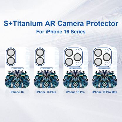 Lito S Plus Tempered Glass Camera Lens Protector - предпазни стъклени лещи за камерата на iPhone 16, iPhone 16 Plus (син) 2