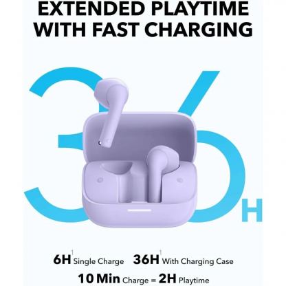 Anker Soundcore K20i TWS Semi-in-Ear Earbuds - безжични блутут слушалки със зареждащ кейс за мобилни устройства (лилав) 	 2