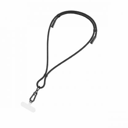 4smarts PhonoLace USB-C Mobile Phone Chain - универсална връзка за носене през врата за смартфони, с вграден USB-C към USB-C кабел (100 см) (черен) 2