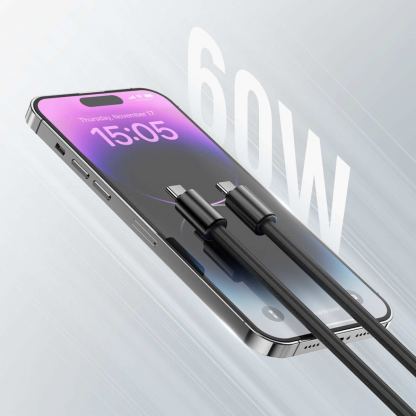 4smarts PhonoLace USB-C Mobile Phone Chain - универсална връзка за носене през врата за смартфони, с вграден USB-C към USB-C кабел (100 см) (черен) 7