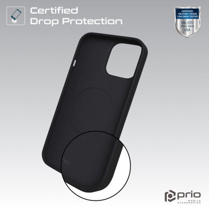 Prio Liquid Silicone Case Mag - силиконов (TPU) калъф с MagSafe за iPhone 16 (черен) 3