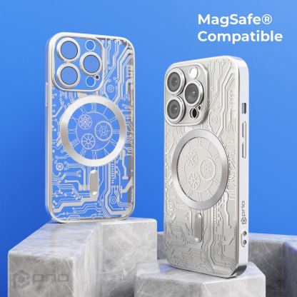 Prio Elegant MagSafe Case - тънък силиконов (TPU) калъф с MagSafe за iPhone 16 (сребрист-прозрачен) 3