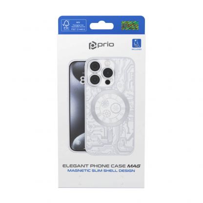 Prio Elegant MagSafe Case - тънък силиконов (TPU) калъф с MagSafe за iPhone 16 (сребрист-прозрачен) 4