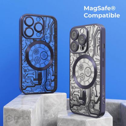 Prio Elegant MagSafe Case - тънък силиконов (TPU) калъф с MagSafe за iPhone 16 Pro (черен-прозрачен) 3