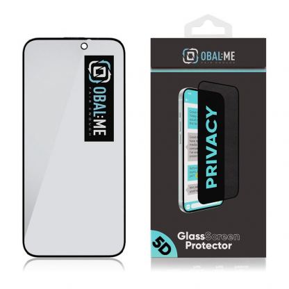 OBALME Privacy 5D Tempered Glass Screen Protector - калено стъклено защитно покритие с определен ъгъл на виждане за дисплея на iPhone 16 Plus, iPhone 15 Plus (черен-прозрачен) 3