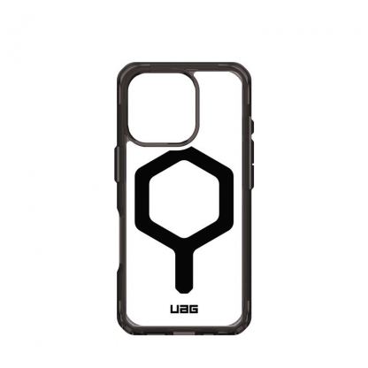 Urban Armor Gear Plyo MagSafe Case - удароустойчив хибриден кейс за iPhone 16 Pro (прозрачен-черен) 2