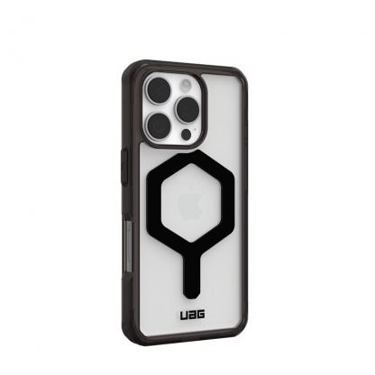 Urban Armor Gear Plyo MagSafe Case - удароустойчив хибриден кейс за iPhone 16 Pro (прозрачен-черен) 10