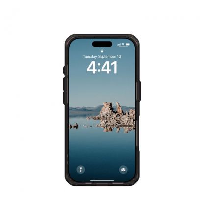 Urban Armor Gear Plyo MagSafe Case - удароустойчив хибриден кейс за iPhone 16 Pro (прозрачен-черен) 11
