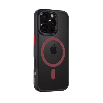 Tactical MagForce Hyperstealth 2.0 Cover - хибриден удароустойчив кейс с MagSafe за iPhone 16 Pro (черен-червен) 2