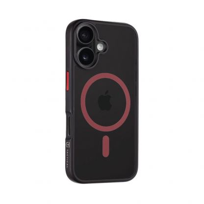 Tactical MagForce Hyperstealth 2.0 Cover - хибриден удароустойчив кейс с MagSafe за iPhone 16 (черен-червен) 2