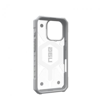 Urban Armor Gear Pathfinder Clear MagSafe Case - удароустойчив хибриден кейс с MagSafe за iPhone 16 Pro (сив-зелен) 3