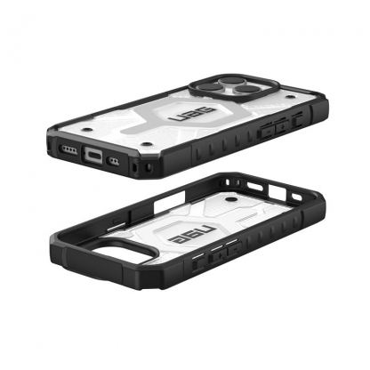 Urban Armor Gear Pathfinder Clear MagSafe Case - удароустойчив хибриден кейс с MagSafe за iPhone 16 Pro (прозрачен) 5