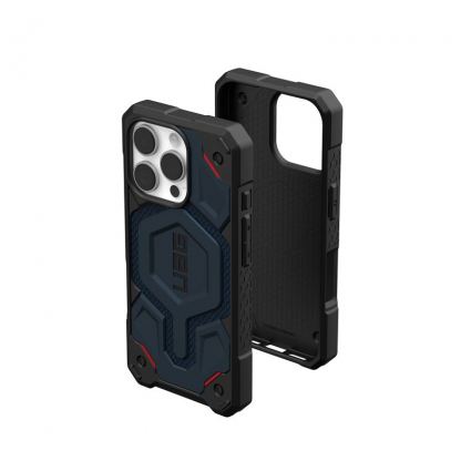 Urban Armor Gear Monarch Pro MagSafe Case - удароустойчив хибриден кейс с MagSafe за iPhone 16 Pro (син-кевлар) 7