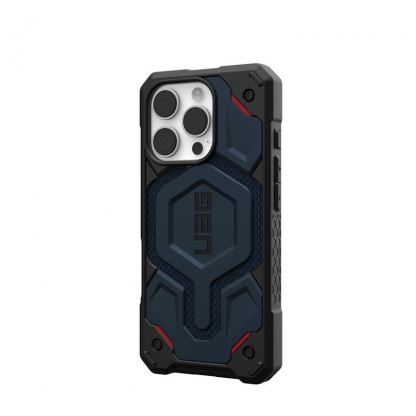 Urban Armor Gear Monarch Pro MagSafe Case - удароустойчив хибриден кейс с MagSafe за iPhone 16 Pro (син-кевлар) 9