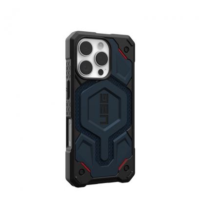 Urban Armor Gear Monarch Pro MagSafe Case - удароустойчив хибриден кейс с MagSafe за iPhone 16 Pro (син-кевлар) 10