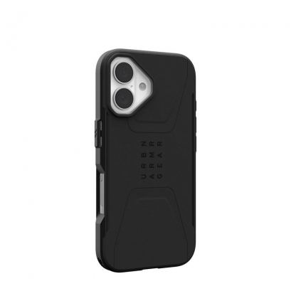 Urban Armor Gear Civilian MagSafe Case - удароустойчив хибриден кейс с MagSafe за iPhone 16 (черен) 10
