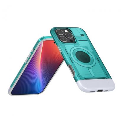 Spigen Classic C1 MagSafe Case - хибриден удароустойчив кейс с висока степен на защита с MagSafe за iPhone 16 Pro Max (син)  9