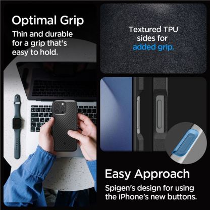 Spigen Core Armor Case - силиконов (TPU) калъф с висока степен на защита за iPhone 16 Pro Max (черен) 8