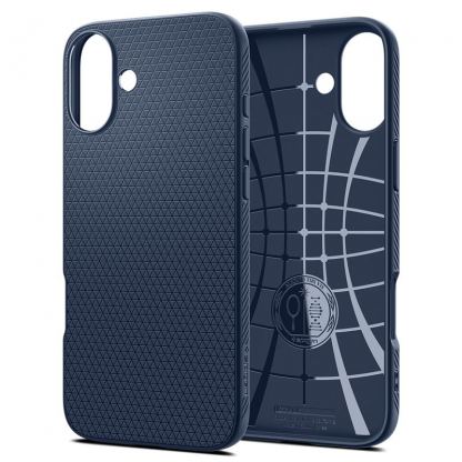 Spigen Liquid Air Case - силиконов (TPU) калъф с висока степен на защита за iPhone 16 Plus (син) 10