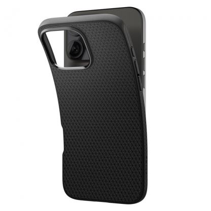 Spigen Liquid Air Case - силиконов (TPU) калъф с висока степен на защита за iPhone 16 Pro (черен) 5