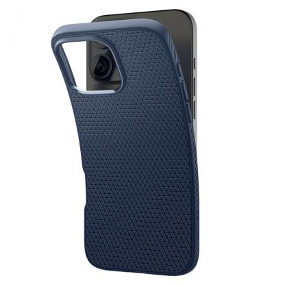 Spigen Liquid Air Case - силиконов (TPU) калъф с висока степен на защита за iPhone 16 Pro (син) 4