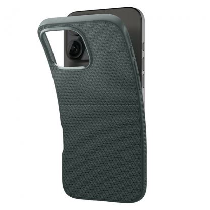 Spigen Liquid Air Case - силиконов (TPU) калъф с висока степен на защита за iPhone 16 Pro (зелен) 4