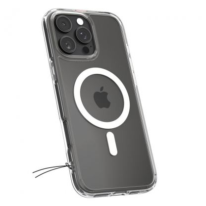 Spigen Ultra Hybrid MagSafe Case - хибриден кейс с висока степен на защита с MagSafe за iPhone 16 Pro (прозрачен-бял) 5