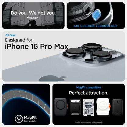 Spigen Ultra Hybrid MagSafe Zero One Case - хибриден кейс с висока степен на защита с MagSafe за iPhone 16 Pro (прозрачен-титан)  7