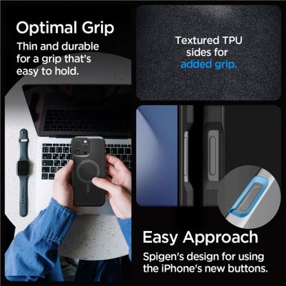 Spigen Core Armor MagSafe - силиконов (TPU) калъф с висока степен на защита с MagSafe за iPhone 16 Pro (черен) 8