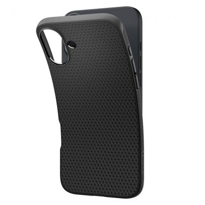Spigen Liquid Air Case - силиконов (TPU) калъф с висока степен на защита за iPhone 16 (черен) 6