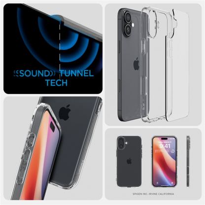 Spigen Ultra Hybrid Case - хибриден кейс с висока степен на защита за iPhone 16 (прозрачен) 12