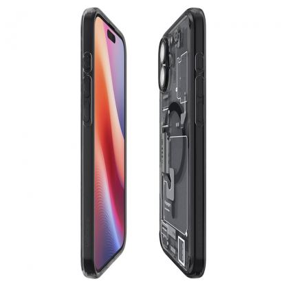 Spigen Ultra Hybrid MagSafe Zero One Case - хибриден кейс с висока степен на защита с MagSafe за iPhone 16 (прозрачен-черен)  6