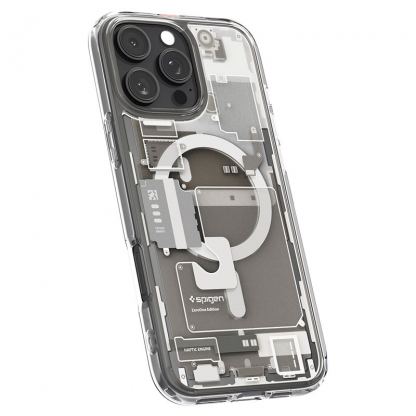 Spigen Ultra Hybrid MagSafe Zero One Case - хибриден кейс с висока степен на защита с MagSafe за iPhone 16 Pro Max (прозрачен-титан)  5